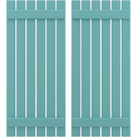 Americraft 6-Board (2 Batten) Exterior Real Wood Spaced Board-n-Batten Shutters, ARW101SB623X40PTH